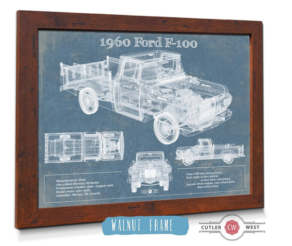 Cutler West 1960 Ford F-100 Blueprint Vintage Auto Print