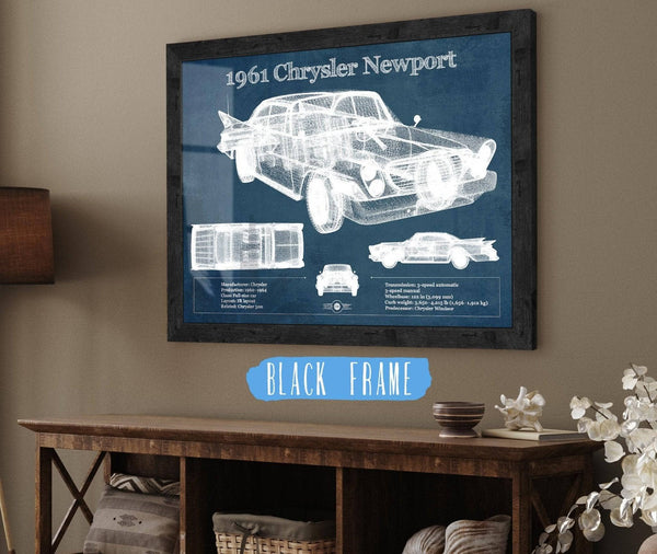 14" x 11" / Greyson Frame Cutler West 1961 Chrysler Newport Vintage Blueprint Auto Print