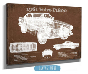 Cutler West 1961 Volvo P1800 Vintage Blueprint Auto Print