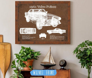Cutler West 1961 Volvo P1800 Vintage Blueprint Auto Print