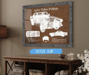 Cutler West 1961 Volvo P1800 Vintage Blueprint Auto Print