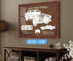 Cutler West 1961 Volvo P1800 Vintage Blueprint Auto Print