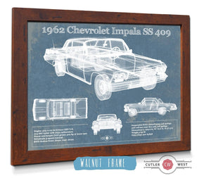 Cutler West 1962 Chevrolet Impala SS 409 Blueprint Vintage Auto Print