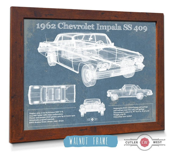 Cutler West 1962 Chevrolet Impala SS 409 Blueprint Vintage Auto Print