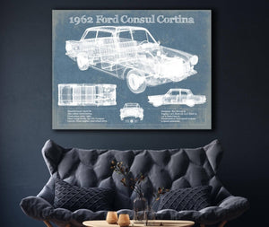 Cutler West 1962 Ford Consul Cortina Mark I Original Blueprint Art
