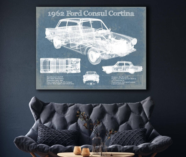 Cutler West 1962 Ford Consul Cortina Mark I Original Blueprint Art