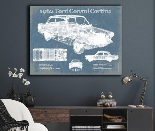 Cutler West 1962 Ford Consul Cortina Mark I Original Blueprint Art