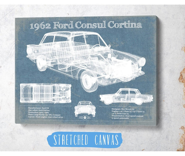 Cutler West 1962 Ford Consul Cortina Mark I Original Blueprint Art