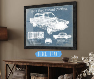 20" x 16" / Black Frame Cutler West 1962 Ford Consul Cortina Mark I Original Blueprint Art