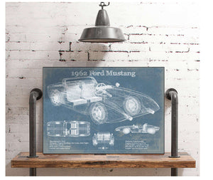 Cutler West 1962 Ford Mustang Vintage Blueprint Auto Print