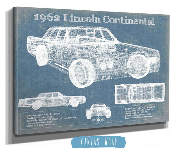 Cutler West 1962 Lincoln Continental Sedan Vintage Blueprint Auto Print