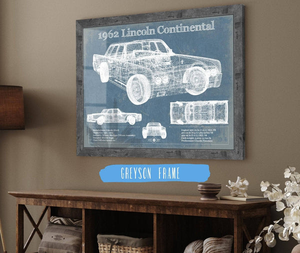 Cutler West 1962 Lincoln Continental Sedan Vintage Blueprint Auto Print