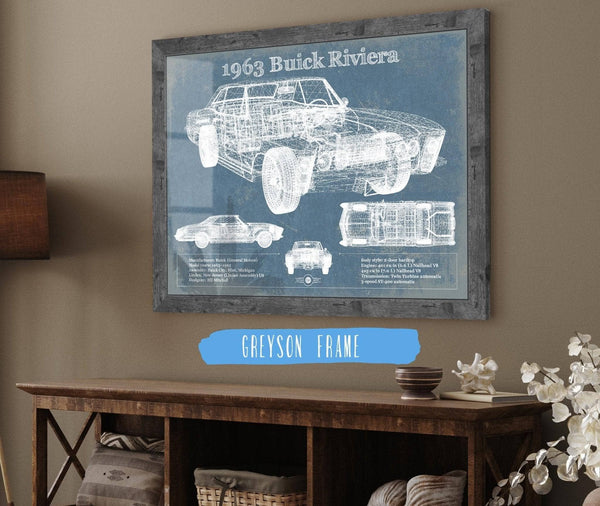 Cutler West 1963 Buick Riviera Vintage Blueprint Auto Print