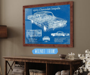Cutler West 1963 Chevrolet Impala Blueprint Vintage Auto Print