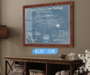 Cutler West 1964 Chevrolet C20 Pickup Vintage Blueprint Auto Print