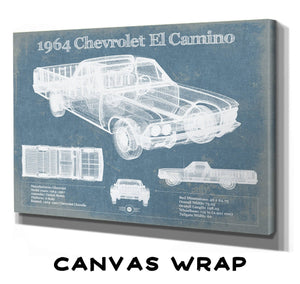 Cutler West 1964 Chevrolet El Camino Vintage Blueprint Auto Print