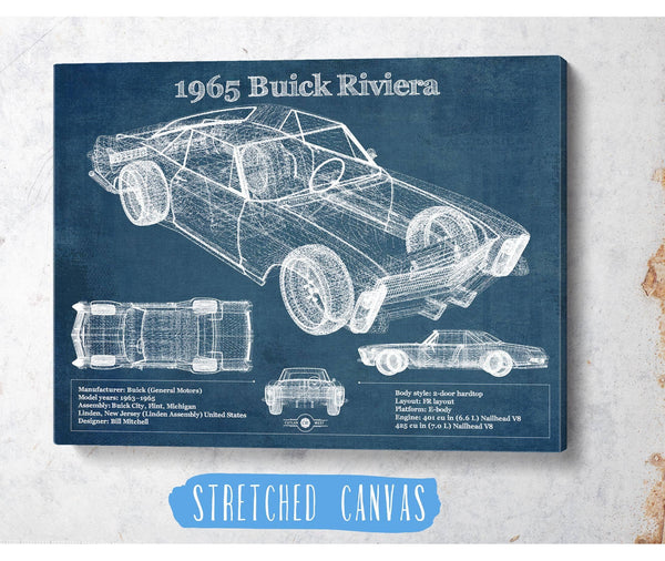 Cutler West 1965 Buick Riviera Vintage Blueprint Auto Print