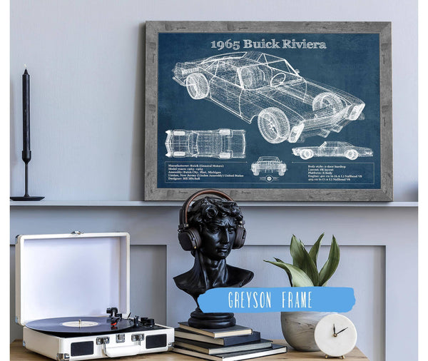 Cutler West 1965 Buick Riviera Vintage Blueprint Auto Print