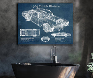 Cutler West 1965 Buick Riviera Vintage Blueprint Auto Print