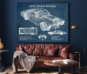 Cutler West 1965 Buick Riviera Vintage Blueprint Auto Print