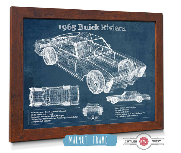 Cutler West 1965 Buick Riviera Vintage Blueprint Auto Print