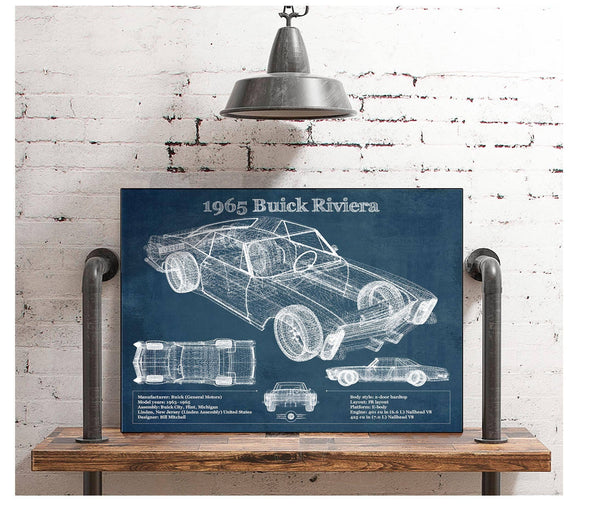 Cutler West 1965 Buick Riviera Vintage Blueprint Auto Print