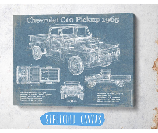 Cutler West 1965 Chevrolet C10 Pickup Vintage Blueprint Auto Print