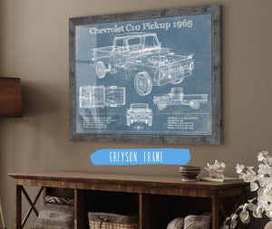 Cutler West 1965 Chevrolet C10 Pickup Vintage Blueprint Auto Print
