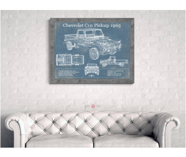 Cutler West 1965 Chevrolet C10 Pickup Vintage Blueprint Auto Print