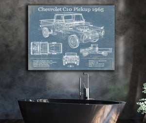 Cutler West 1965 Chevrolet C10 Pickup Vintage Blueprint Auto Print