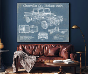 Cutler West 1965 Chevrolet C10 Pickup Vintage Blueprint Auto Print