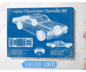Cutler West 1965 Chevrolet Chevelle Malibu SS Vintage Blueprint Auto Print