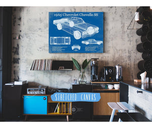 Cutler West 1965 Chevrolet Chevelle Malibu SS Vintage Blueprint Auto Print