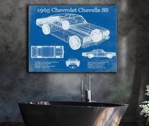 Cutler West 1965 Chevrolet Chevelle Malibu SS Vintage Blueprint Auto Print
