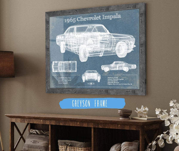 Cutler West 1965 Chevrolet Impala Blueprint Vintage Auto Print