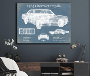 Cutler West 1965 Chevrolet Impala Blueprint Vintage Auto Print