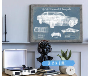 Cutler West 1965 Chevrolet Impala Blueprint Vintage Auto Print