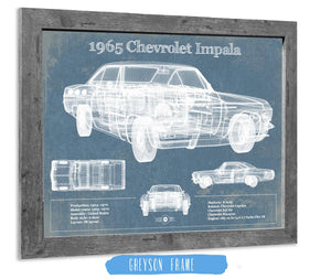 14" x 11" / Greyson Frame Cutler West 1965 Chevrolet Impala Blueprint Vintage Auto Print