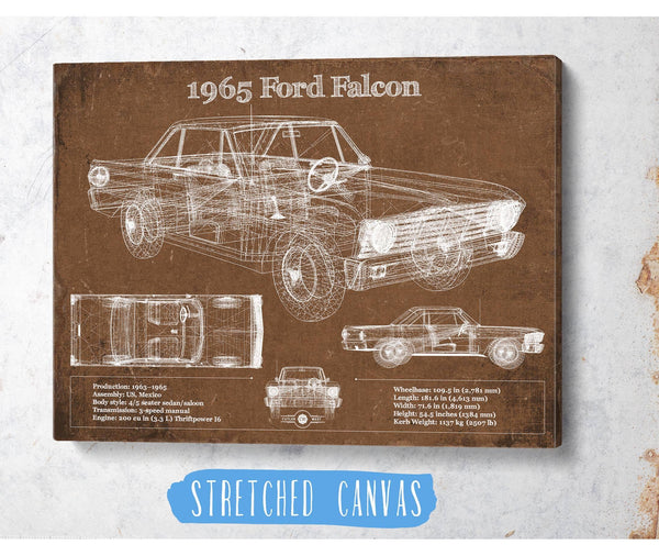 Cutler West 1965 Ford Falcon Blueprint Vintage Auto Print