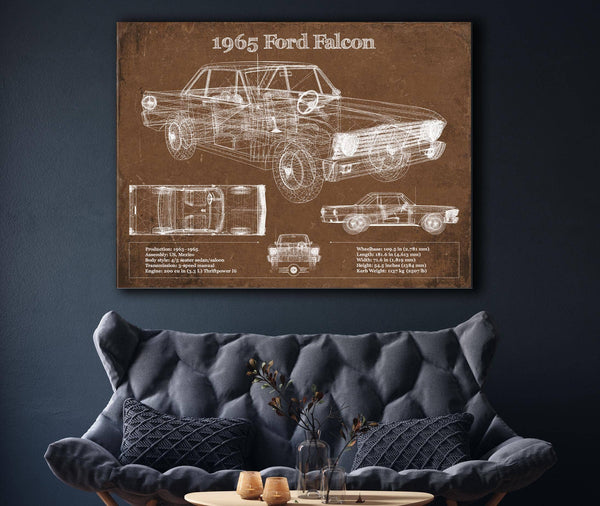 Cutler West 1965 Ford Falcon Blueprint Vintage Auto Print