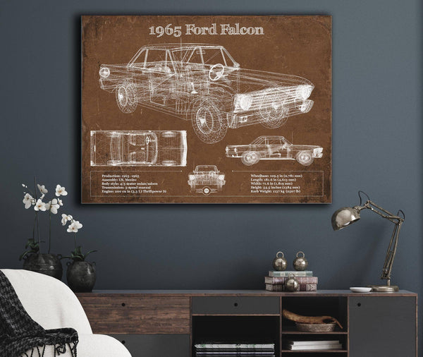 Cutler West 1965 Ford Falcon Blueprint Vintage Auto Print