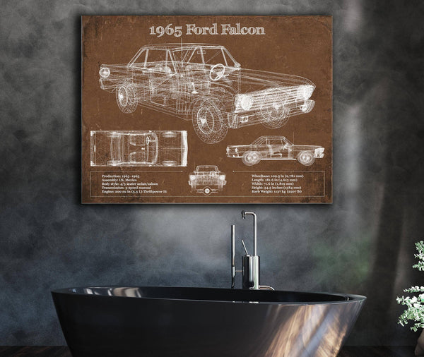 Cutler West 1965 Ford Falcon Blueprint Vintage Auto Print