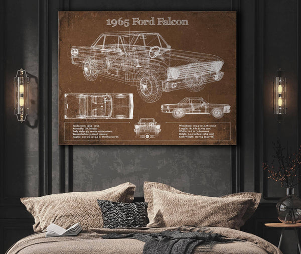 Cutler West 1965 Ford Falcon Blueprint Vintage Auto Print