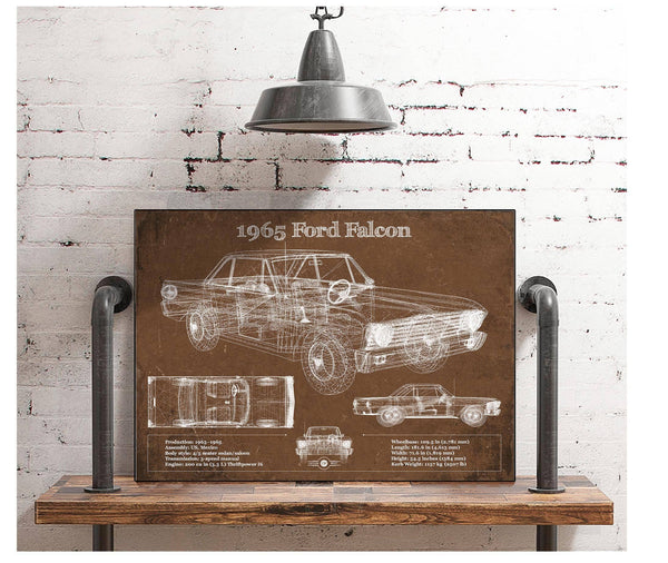 Cutler West 1965 Ford Falcon Blueprint Vintage Auto Print