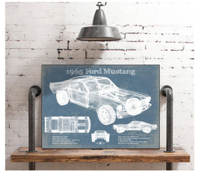 Cutler West 1965 Ford Mustang Fastback Original Blueprint Art