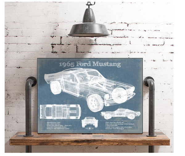 Cutler West 1965 Ford Mustang Fastback Original Blueprint Art