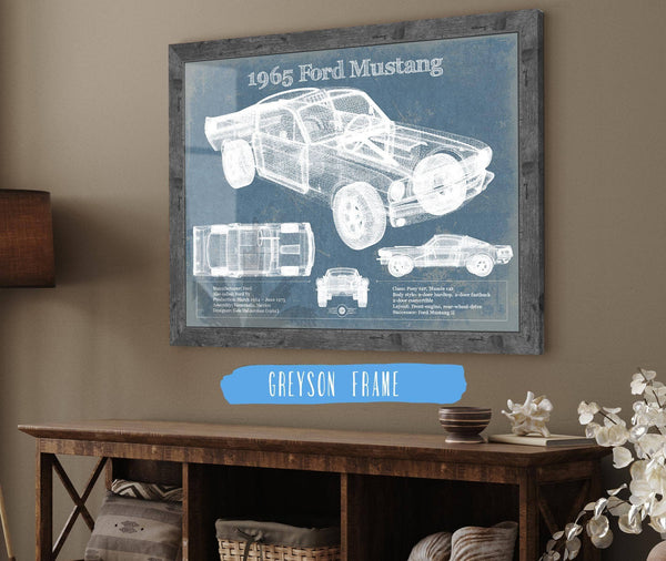 Cutler West 1965 Ford Mustang Fastback Original Blueprint Art