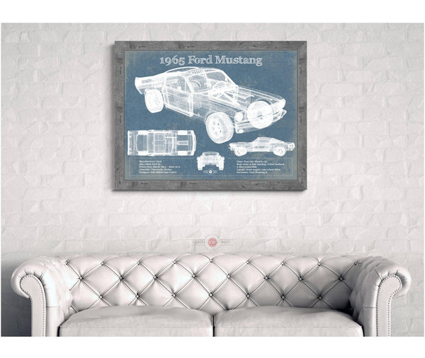 Cutler West 1965 Ford Mustang Fastback Original Blueprint Art