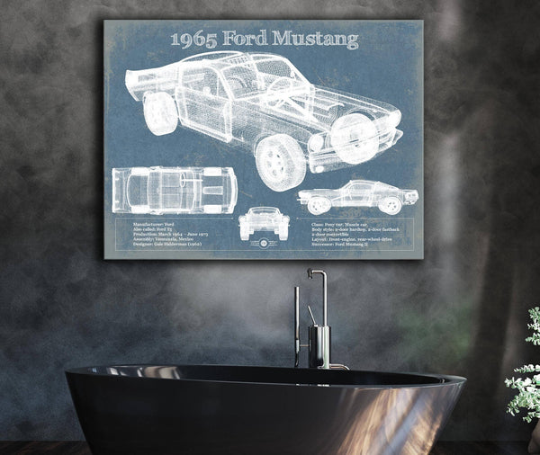 Cutler West 1965 Ford Mustang Fastback Original Blueprint Art