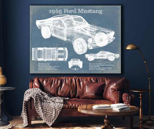 Cutler West 1965 Ford Mustang Fastback Original Blueprint Art